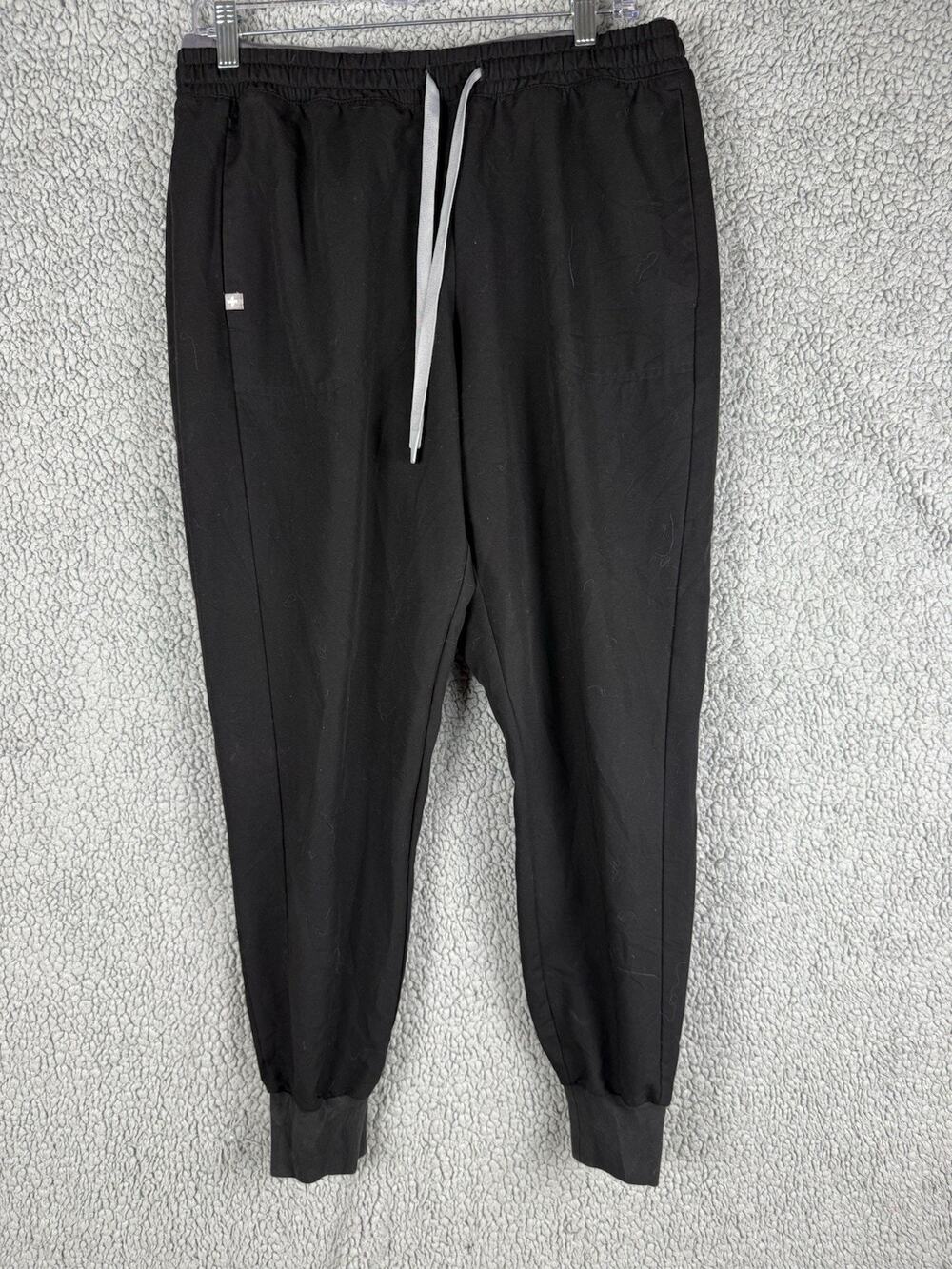 Figs Pants Womens L Mari Black Joggers Stretch Technical Collection Scrubs